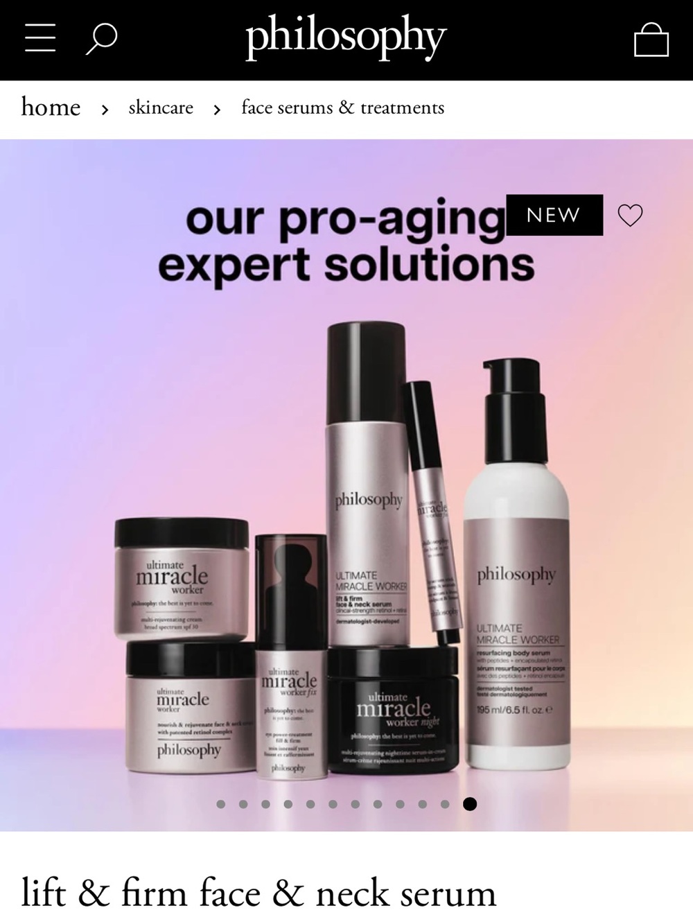 philosophy Ultimate Miracle Worker Lift an Firm Face and Neck Serum. - Picture 11 of 11